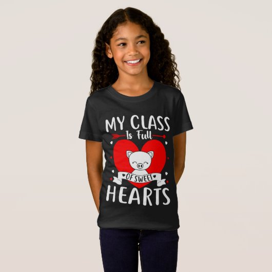 Mijn klas zit vol met zoete harten Valentijn T-shirt (Voorkant volledig)