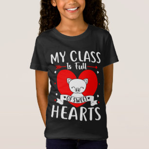 Mijn klas zit vol met zoete harten Valentijn T-shirt