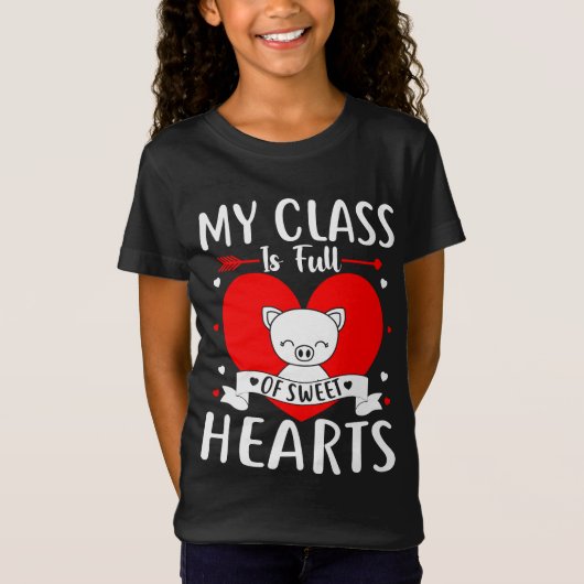 Mijn klas zit vol met zoete harten Valentijn T-shirt (Voorkant)