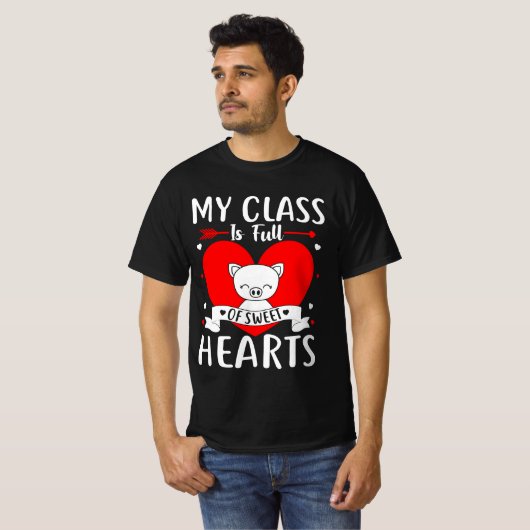 Mijn klas zit vol met zoete harten Valentijn T-shirt (Voorkant volledig)