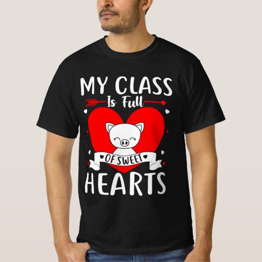 Mijn klas zit vol met zoete harten Valentijn T-shirt (Voorkant)