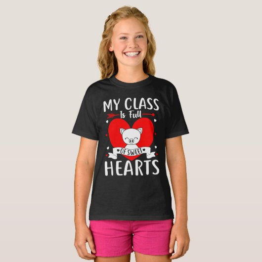 Mijn klas zit vol met zoete harten Valentijn T-shirt (Voorkant volledig)