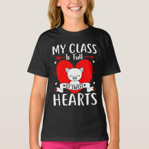 Mijn klas zit vol met zoete harten Valentijn T-shirt