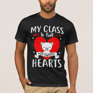 Mijn klas zit vol met zoete harten Valentijn T-shirt