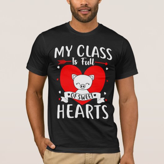 Mijn klas zit vol met zoete harten Valentijn T-shirt (Voorkant)