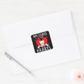 Mijn klas zit vol met zoete harten Valentijn Vierkante Sticker (Envelop)