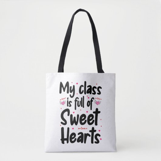 Mijn klas zit vol met zoete harten Valentijnsdag Tote Bag (Voorkant)
