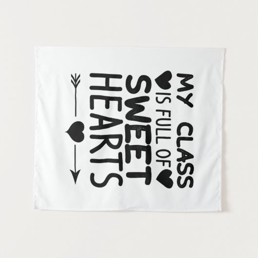 Mijn klas zit vol zoete harten wandkleed (Voorkant (horizontaal))