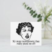 Mijn klasse van het Beheer van de Woede geeft me e Briefkaart (Staand voorkant)