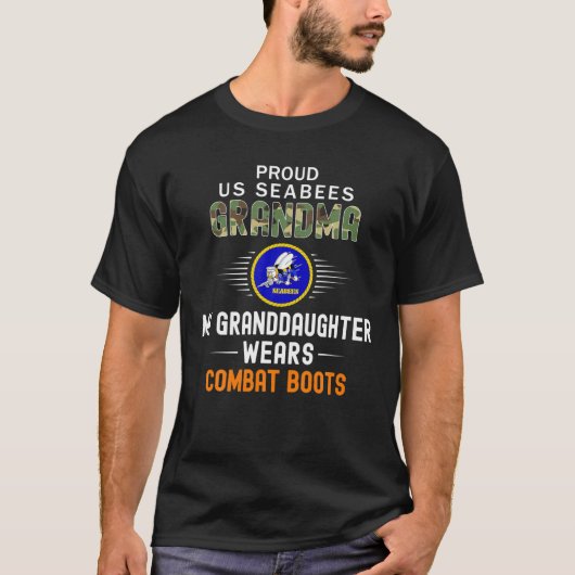 Mijn kleindochter draagt Combat Boots-Proud Seabee T-shirt (Voorkant)