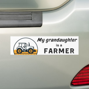 Mijn kleindochter is een boer Tractor Landbouw Bumpersticker