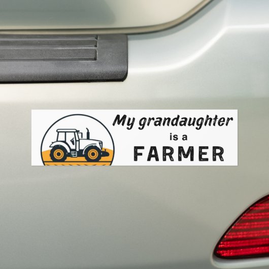 Mijn kleindochter is landbouwtractor bumpersticker (Op auto)