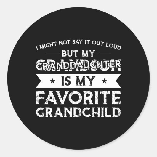 Mijn kleindochter is mijn favoriete kleindochter ronde sticker (Voorkant)