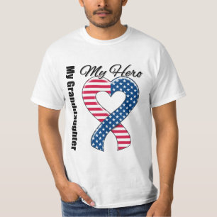 Mijn kleindochter Mijn Hero Patriotic USA Ribbon T-shirt