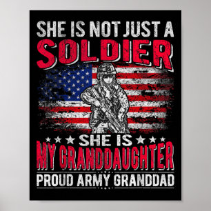 Mijn kleindochter Mijn Soldaat Trots Leger Opa Gr Poster