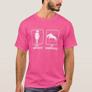 Mijn kleindochter Paard Show Oma Equestrian Gra T-shirt
