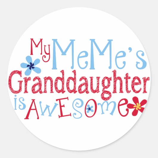 Mijn kleindochter van mij is Geweldige Ronde Sticker (Voorkant)