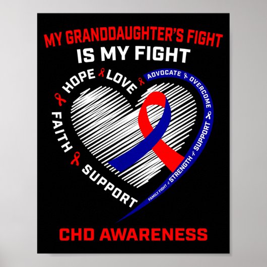 Mijn kleindochters strijd is mijn strijd Chd Hartz Poster (Voorkant)