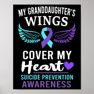 Mijn kleindochters Wings Hoesje Heart Suicide Awar Poster