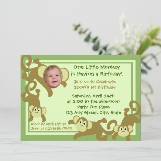 Mijn kleine aap kaart (Staand voorkant)