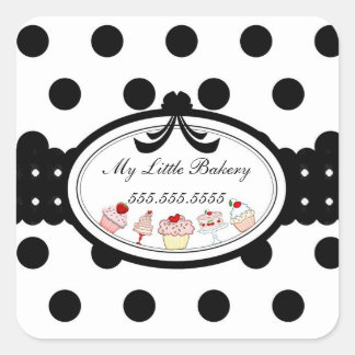 Mijn kleine bakkerij - Lint Vierkante Sticker