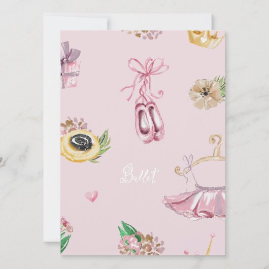 Mijn Kleine Balerina | Ballet Feestje Kaart (Achterkant)