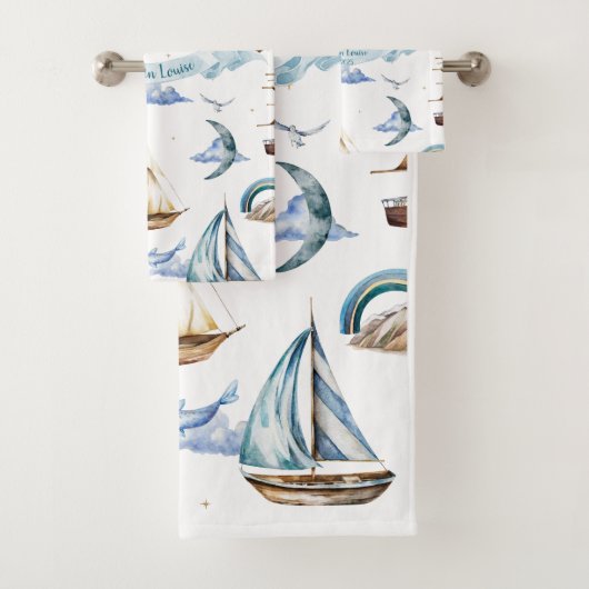 Mijn kleine blauwe horizon bad handdoek (Insitu)