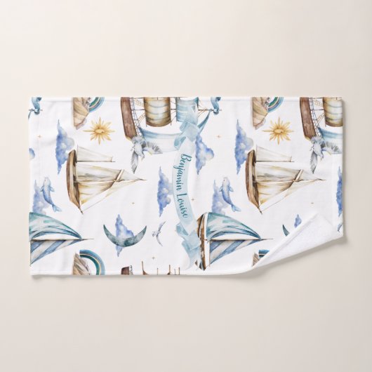 Mijn kleine blauwe horizon bad handdoek (Handdoek)