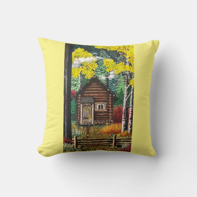 Mijn kleine Cabine in de Bossen Pillow Kussen (Voorkant)