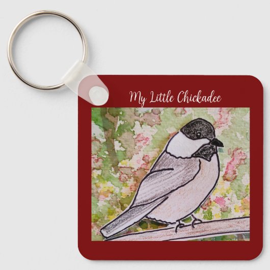 Mijn kleine Chickadee Deep Red Sleutelhanger (Voorkant)
