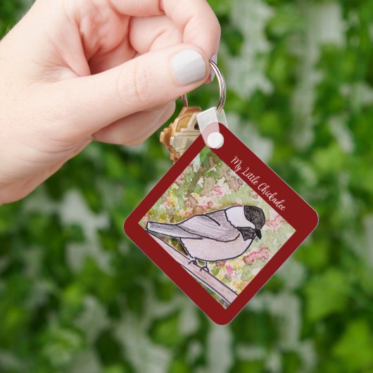 Mijn kleine Chickadee Deep Red Sleutelhanger (Hand)