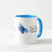mijn kleine eden - blauwe - vlindermok mok (Voorkant rechts)