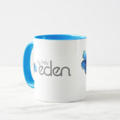 mijn kleine eden - blauwe - vlindermok mok (Voorkant links)