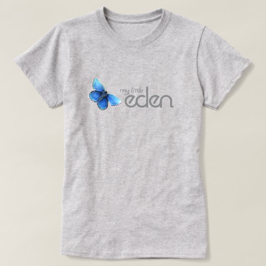 mijn kleine eden logo blauw vlindershirt t-shirt (Design voorkant)