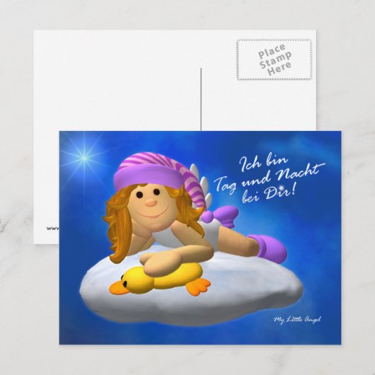 Mijn kleine engel: Label en jacht Briefkaart (Voorkant / Achterkant)