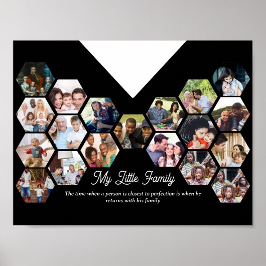 Mijn kleine familie portret foto collage interieur poster (Voorkant)