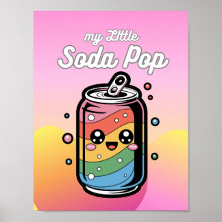 Mijn kleine frisdrankblikje met gezichtsbellen fot poster