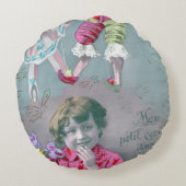 Mijn kleine hart in deze kus  rond kussen (Achterkant)