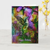 Mijn kleine Hummingbird Kaart (Gele Bloem)