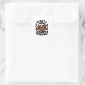 Mijn Kleine Kerstpudding Kerst Zwangerschap Vierkante Sticker (Tas)