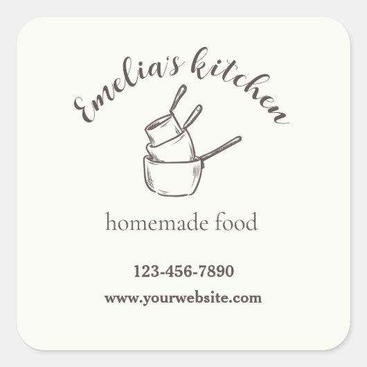 Mijn kleine keuken Contact Info Sticker (Voorkant)
