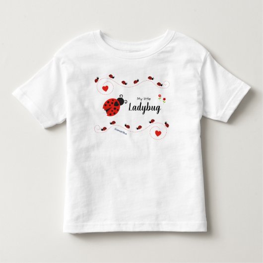 Mijn kleine Ladybug Rood en Zwart met naam Kinder Shirts (Voorkant)