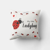 Mijn kleine Ladybug Rood en Zwart met naam Kussen (Achterkant)