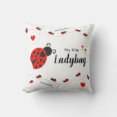 Mijn kleine Ladybug Rood en Zwart met naam Kussen (Voorkant)