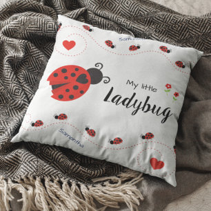 Mijn kleine Ladybug Rood en Zwart met naam Kussen