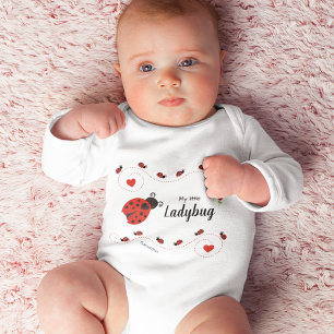 Mijn kleine Ladybug Rood en Zwart met naam Romper