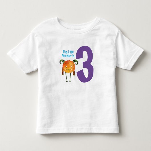 Mijn kleine monster is 3 jaar oud kinder shirts (Voorkant)