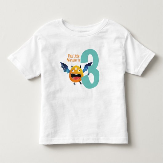 Mijn kleine monster is 3 jaar oud kinder shirts (Voorkant)