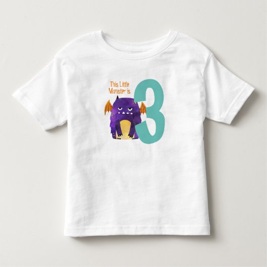 Mijn kleine monster is drie jaar oud kinder shirts (Voorkant)