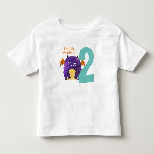 Mijn kleine monster is twee jaar oud kinder shirts (Voorkant)